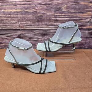 Brunello Cucinelli Rutenio Monili Strappy Sandals Gray EU 38.5 US 8.5 NEW